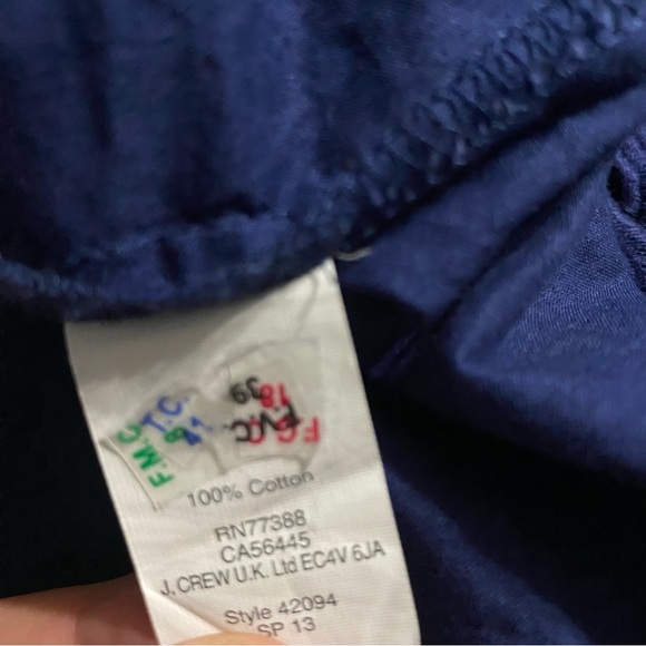 J Crew Blue Lazer Cut Embroiderd Lined Cotton A Line Dress - Picture 4 of 5